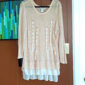 Distressed Ribbon Sweater